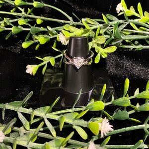 Trillion Cut Moissanite with X Style band Sz 9